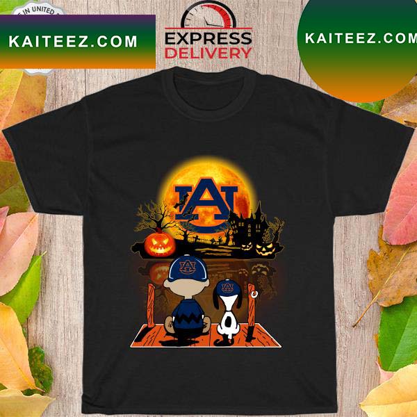 Snoopy and Charlie Brown Auburn Tigers Halloween T-shirt