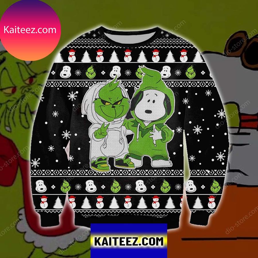 Snoopy And Grinch 3d All Over Printed Ugly Christmas Sweater