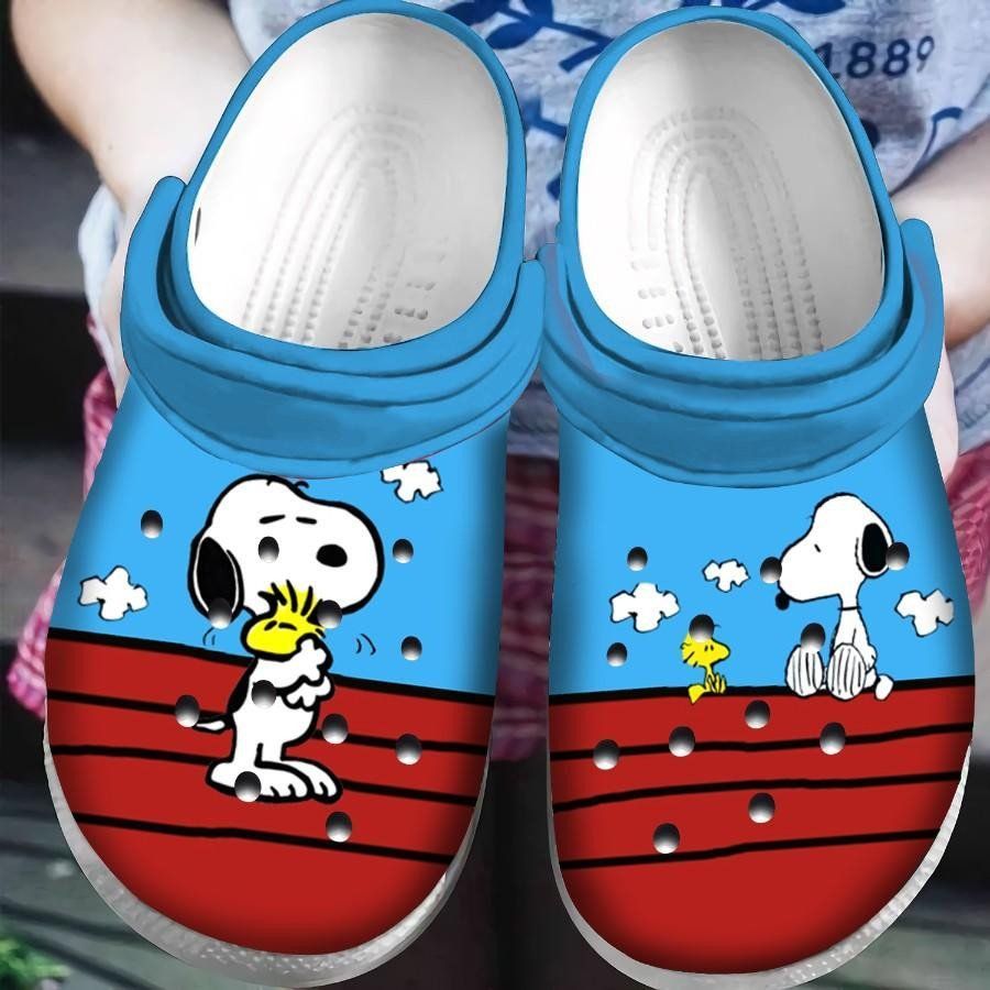 Snoopy And Woodstock Gift For Fan Classic Water Rubber Crocs Crocband Clogs, Comfy Footwear