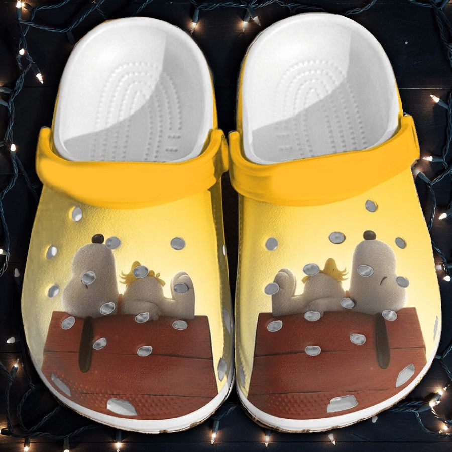 Snoopy And Woodstock Peanuts For Men And Women Rubber Crocs Crocband Clogs, Comfy Footwear