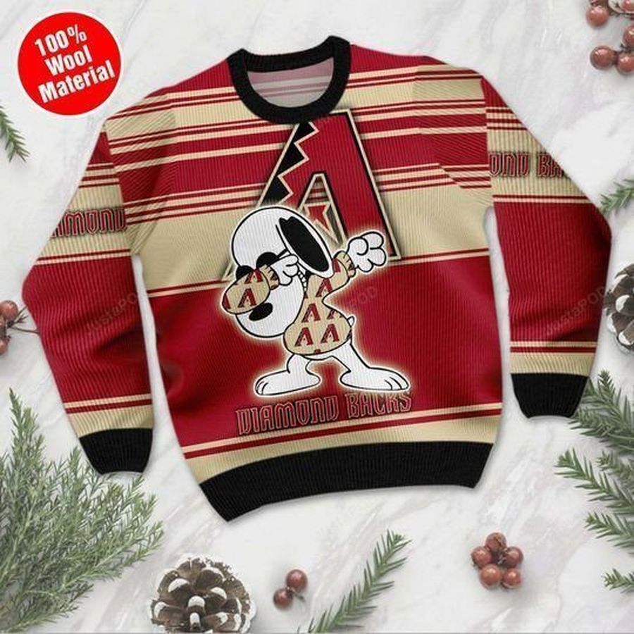 Snoopy Arizona Diamondbacks Ugly Christmas Sweater All Over Print Sweatshirt