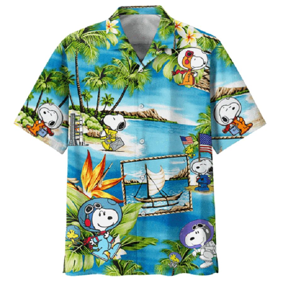 Snoopy Astronaut Summer Vacation Hawaiian T-shirt