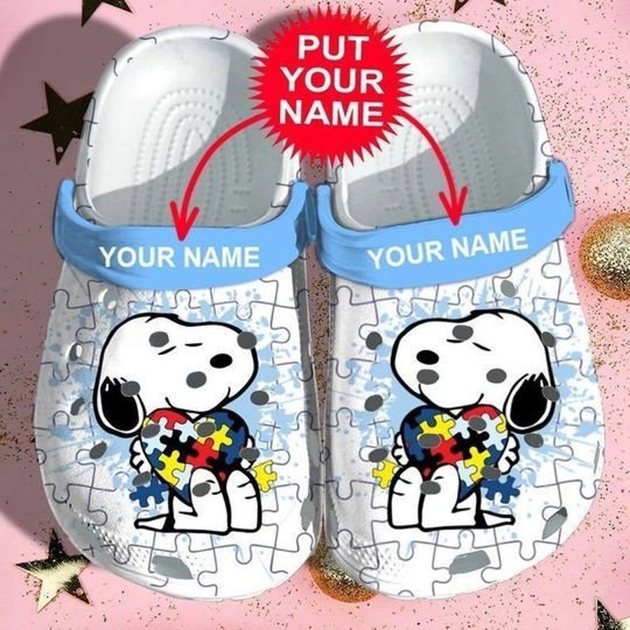 Snoopy Autism Gift For Fan Classic Water Rubber Crocs Crocband Clogs, Comfy Footwear