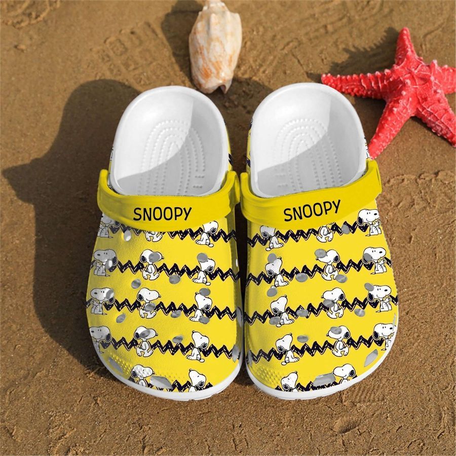Snoopy Charlie Brown Peanuts Custom Rubber Crocs Crocband Clogs, Comfy Footwear