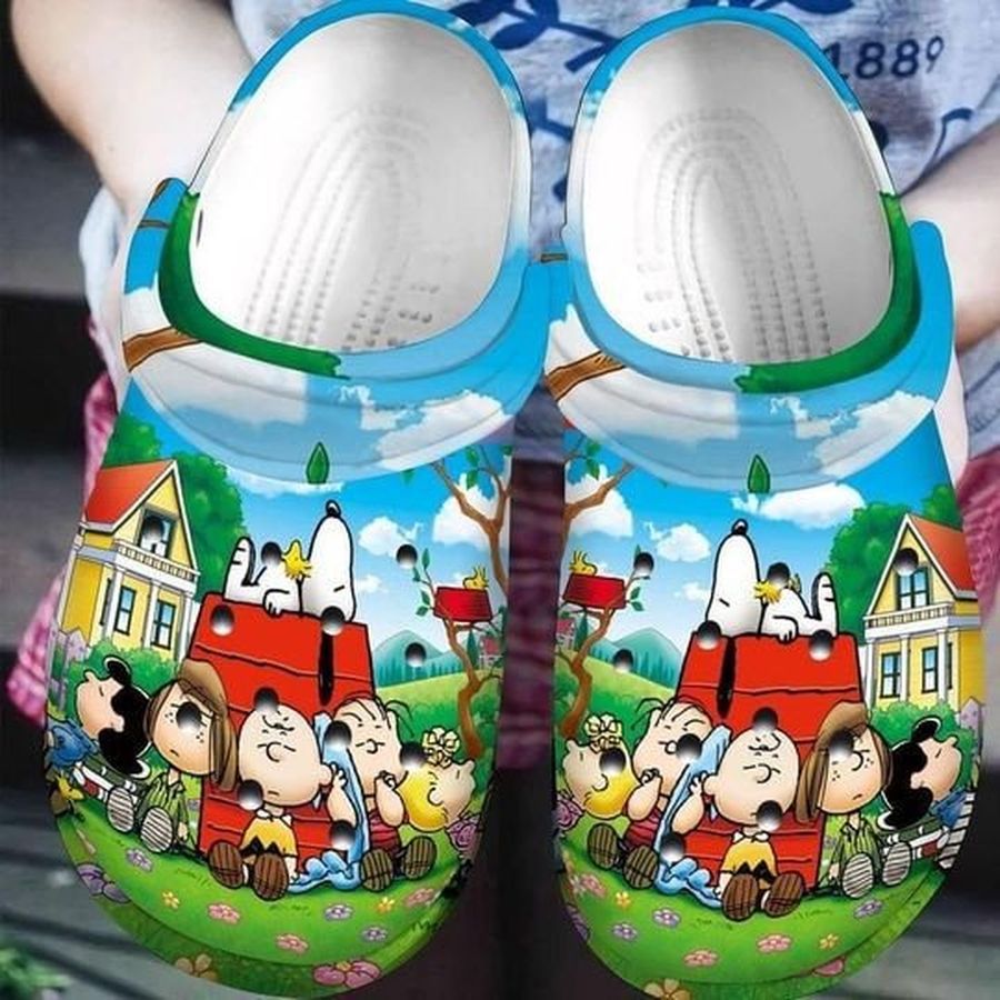 Snoopy Dog And Charlie Brown With Friends Gift For Fan Classic Water Rubber Crocs Crocband Clogs, Comfy Footwear