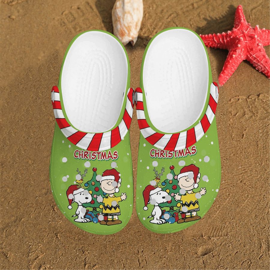 Snoopy Dog Charlie Brown Christmas Tree Xmas Gift Comfortable For Man And Women Classic Water Rubber Crocs Crocband Clogs Comfy Footwear