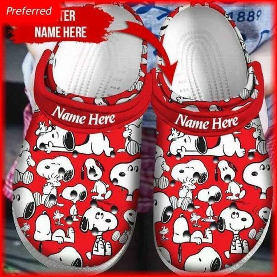 Snoopy Dog On Red Pattern Crocs Crocband Clog Comfortable Shoes