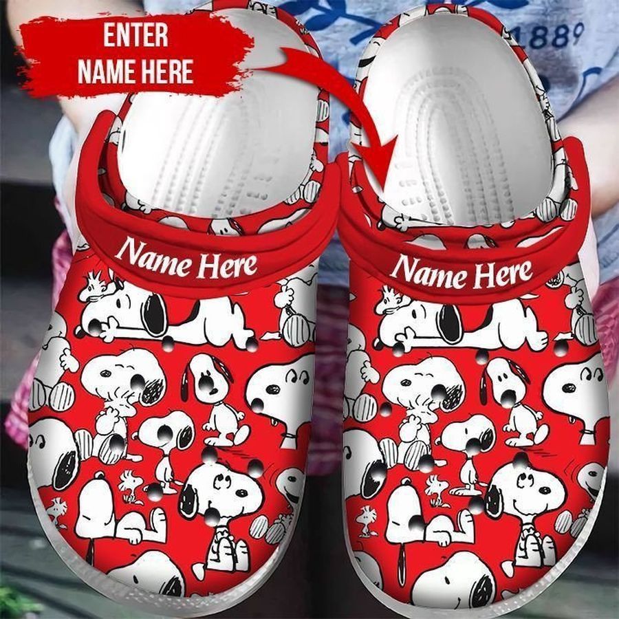 Snoopy Dog On Red Pattern Crocs Crocband Clog Comfortable Water Shoes