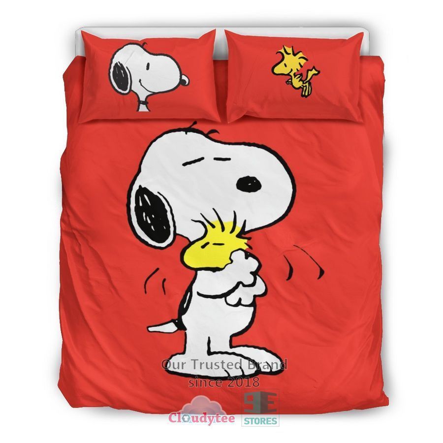 Snoopy hug Woodstock red Bedding Set – LIMITED EDITION