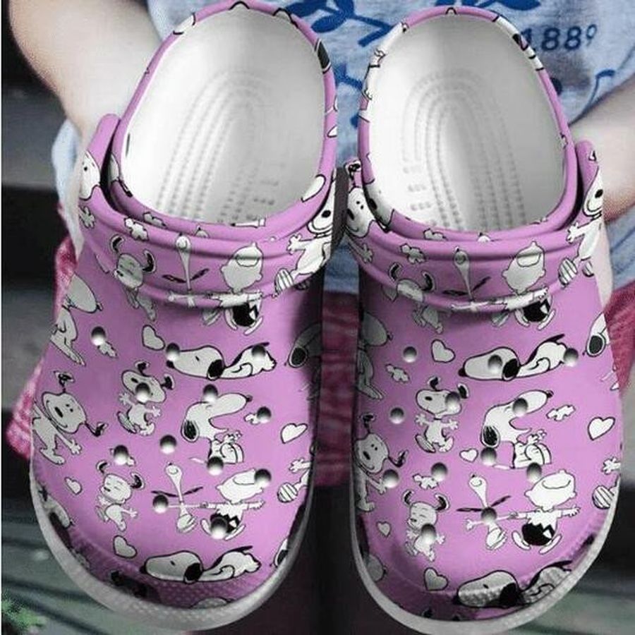 Snoopy In Light Purple Pattern Crocs Crocband Clog Comfortable Water Shoes