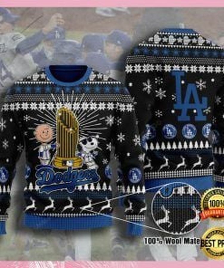 LA Dodgers Ugly Christmas Sweater Mens 2XL Angeles Blue Gray Knit