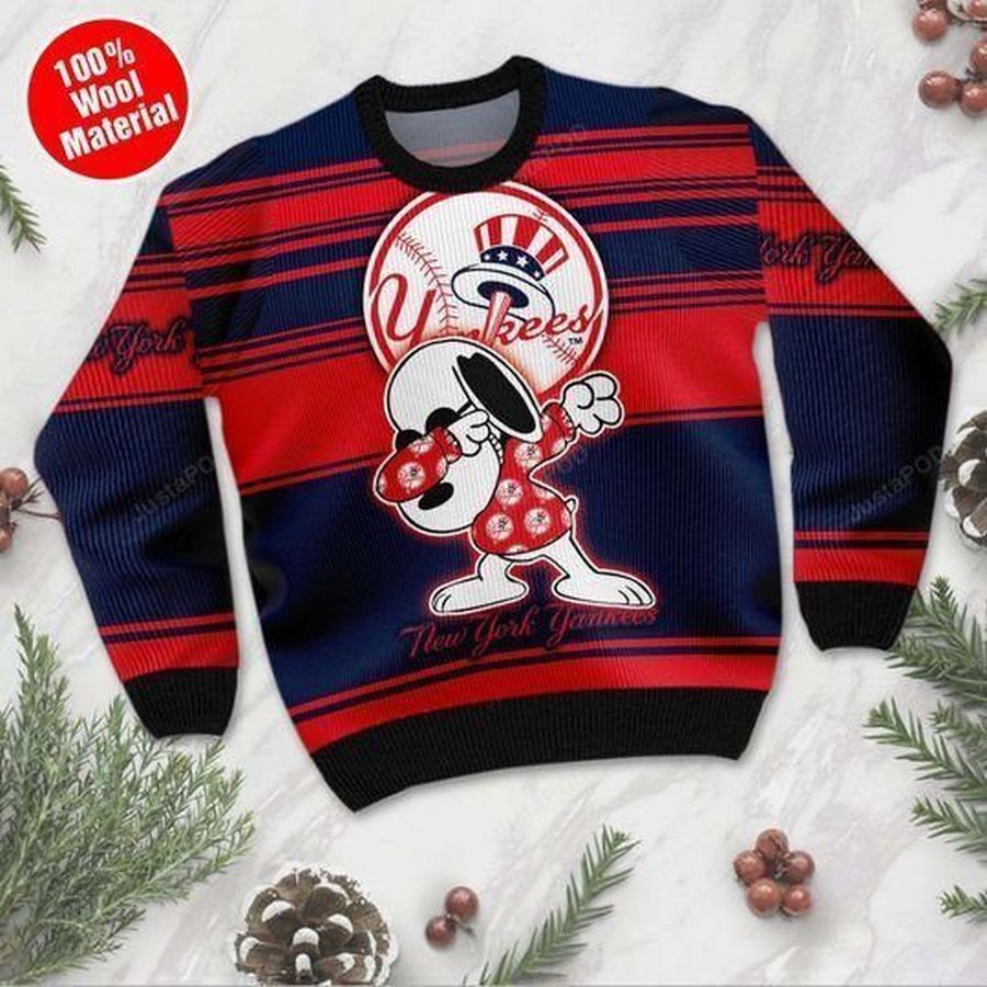 Snoopy New York Yankees Ugly Christmas Sweater All Over Print