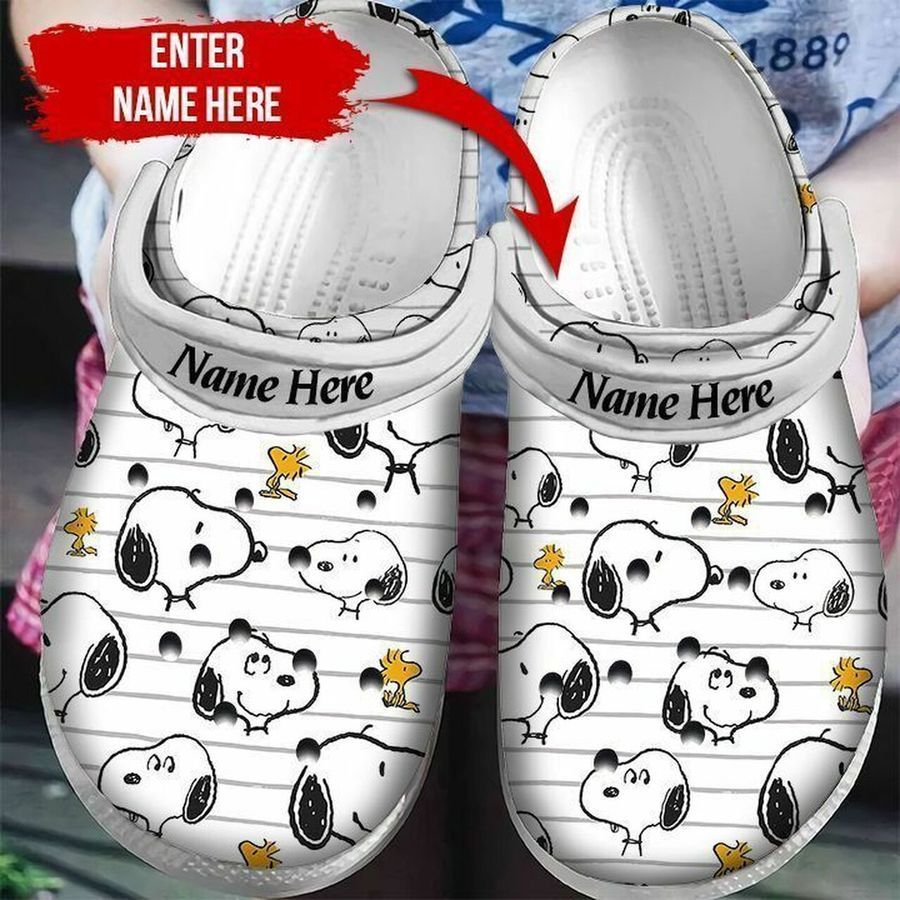 Snoopy Peanuts Crocs Crocband Clog Comfortable Water Shoes In White