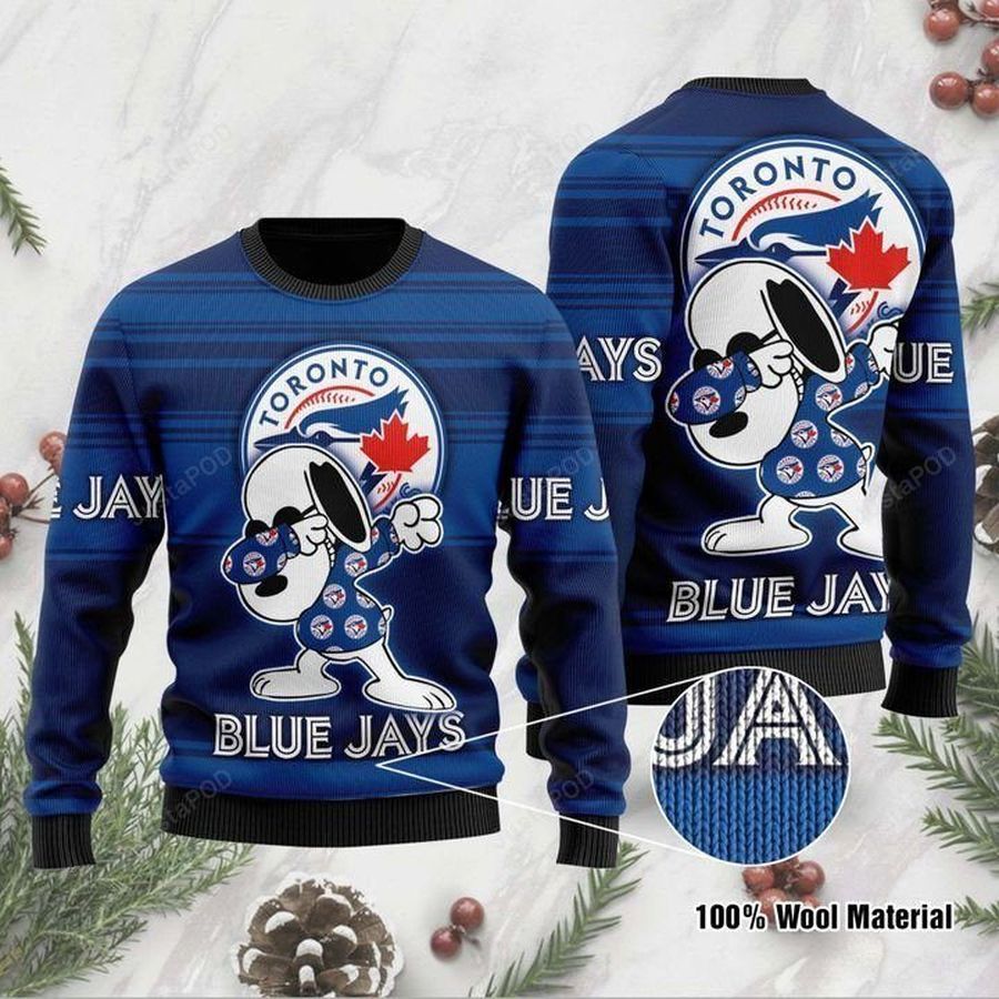 Snoopy Toronto Blue Jays Ugly Christmas Sweater All Over Print