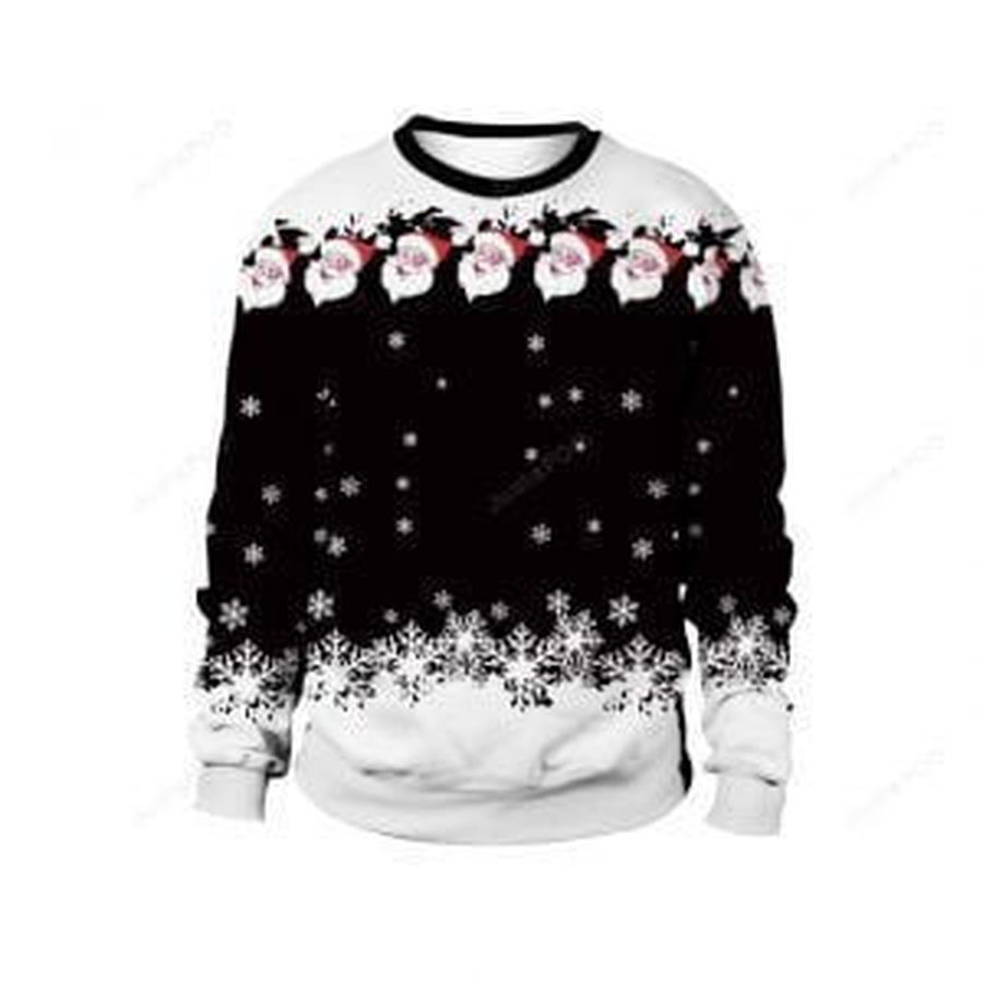 Snow And Santa Clause Ugly Christmas Sweater All Over Print