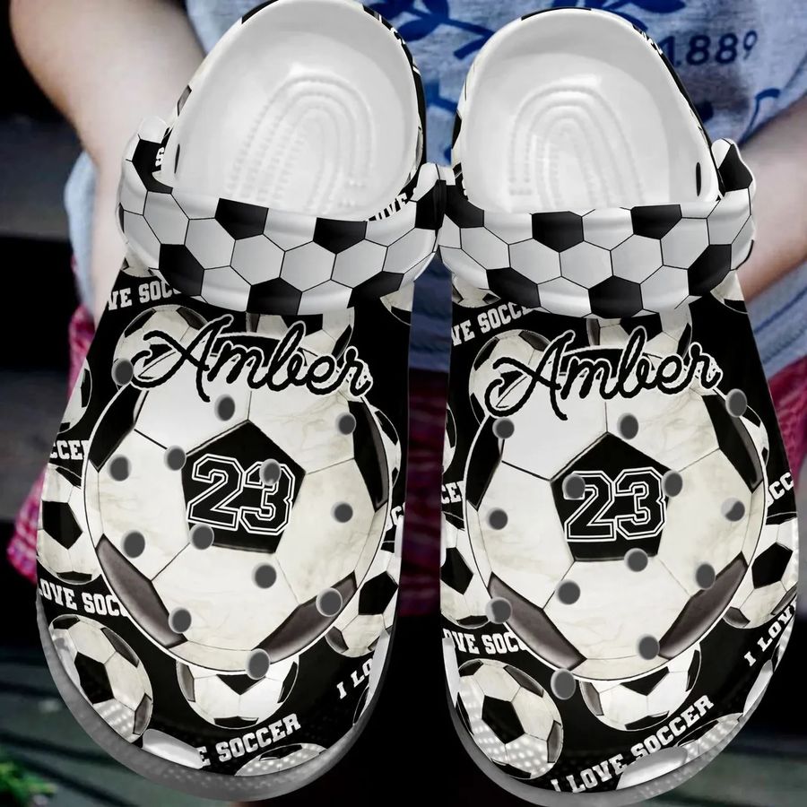 Soccer Personalize Clog Custom Crocs Fashionstyle Comfortable For Women Men Kid Print 3D I Love Soccer