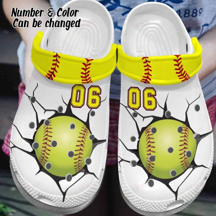 Softball Crocs Classic Clog Personalized Softball Crack Shoes