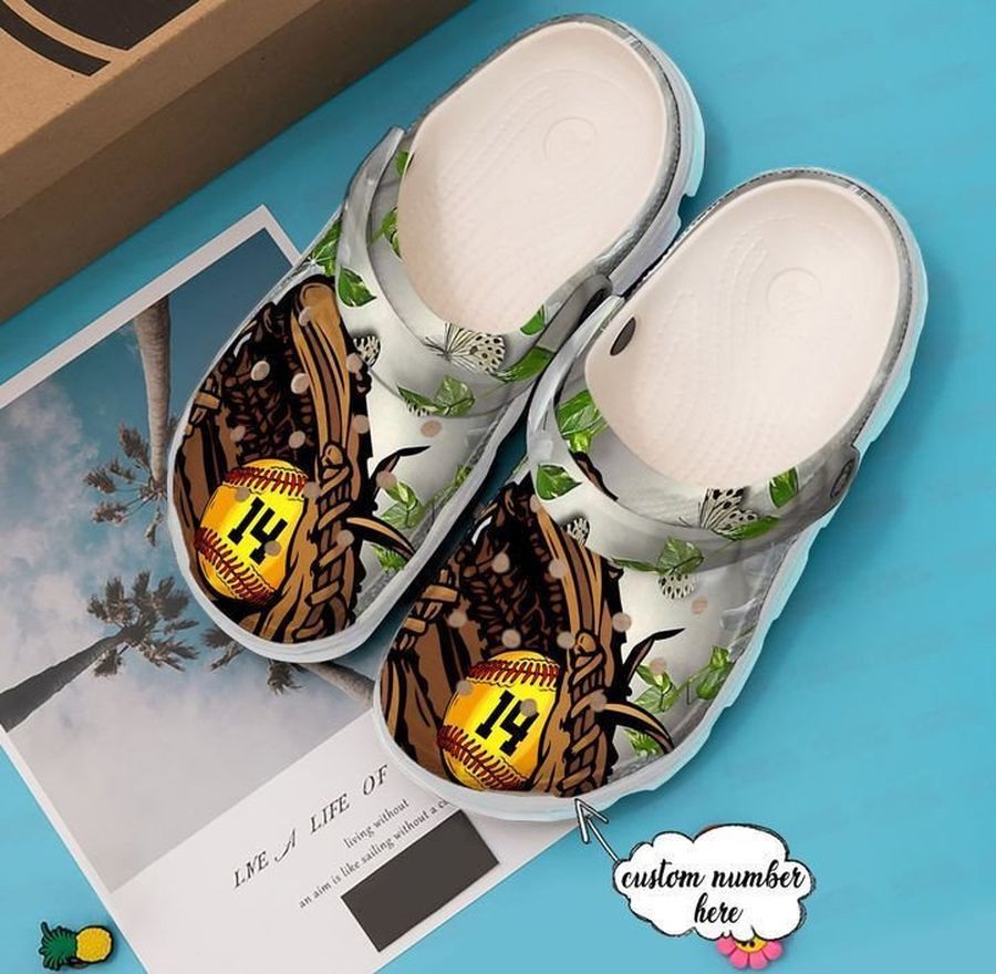 Softball Custom Number Daisy Crocs Crocband Clog Comfortable Water Shoes