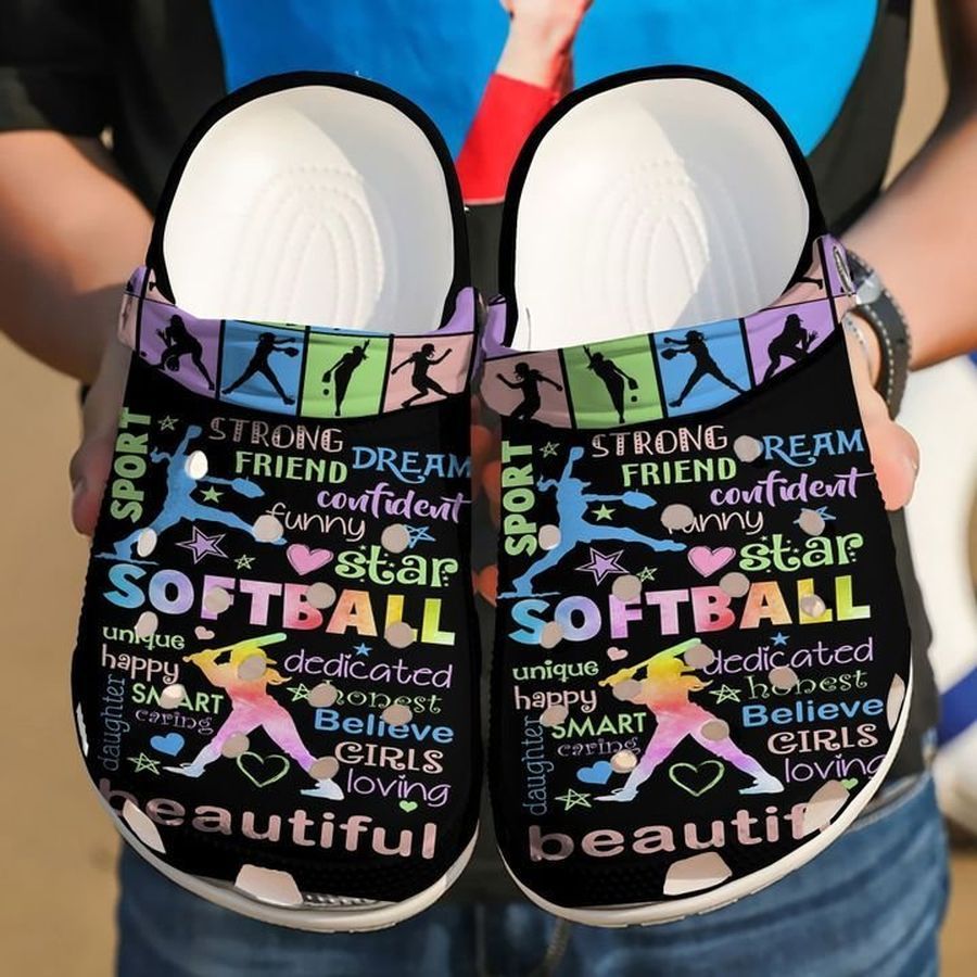 Softball I'M A Girl Sku 2392 Crocs Crocband Clog Comfortable For Mens Womens Classic Clog Water Shoes