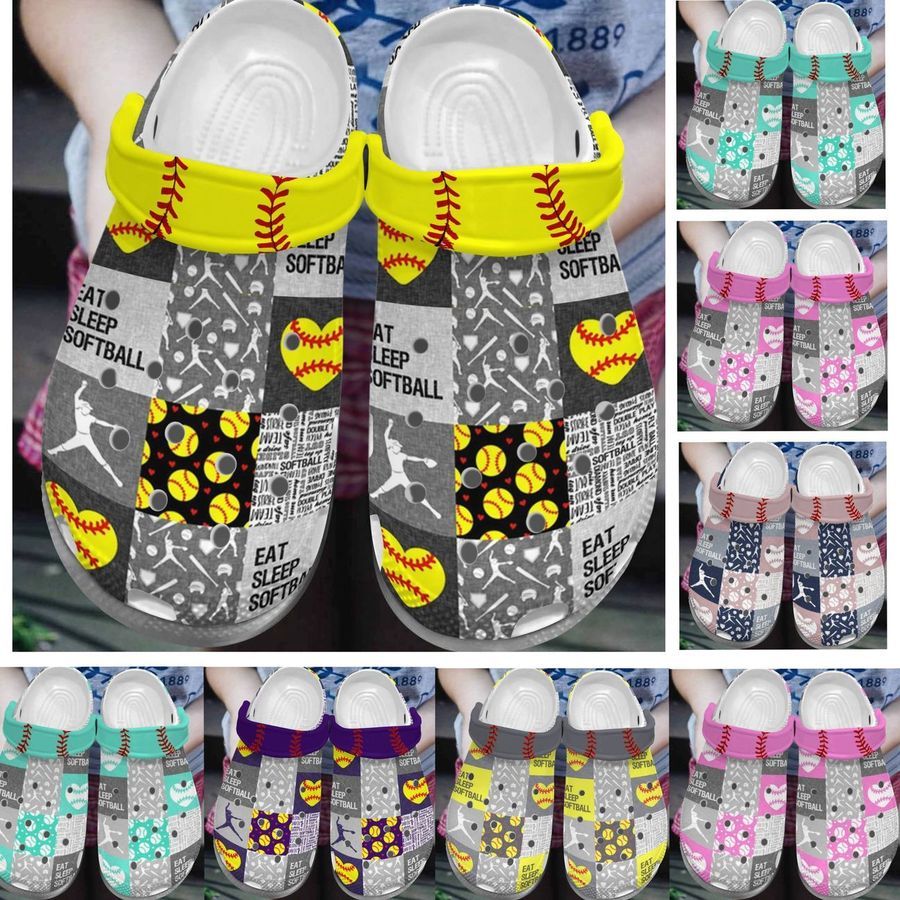 Softball Personalize Clog Custom Crocs Fashionstyle Comfortable For Women Men Kid Print 3D Whitesole Lovely Color