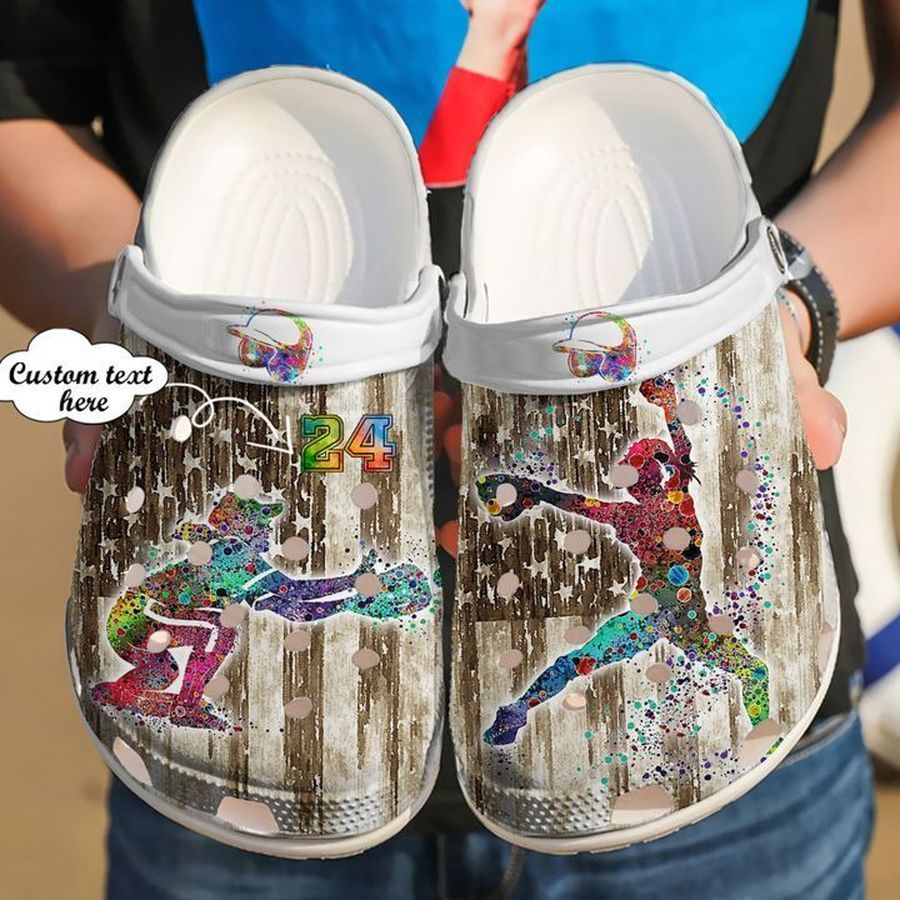Softball Personalized Art Sku 2330 Crocs Crocband Clog Comfortable For Mens Womens Classic Clog Water Shoes