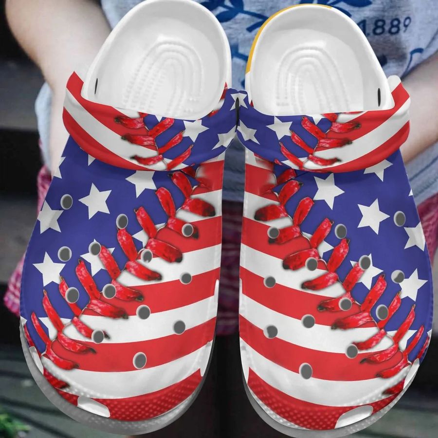 Softball Personalized Clog Custom Crocs Comfortablefashion Style Comfortable For Women Men Kid Print 3D Flag