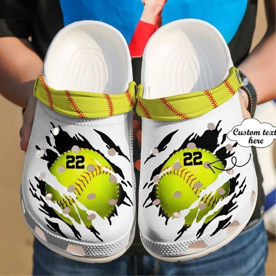 Softball Personalized Crack Collection Sku 2334 Crocs Crocband Clog Comfortable For Mens Womens Classic Clog Water Shoes