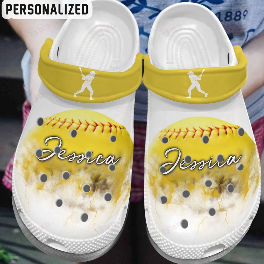 Softball Personalized Crocs Classic Clog Whitesole Cloud Shoes