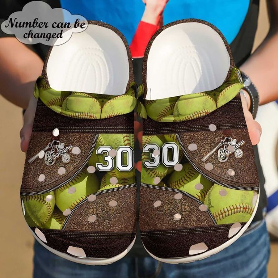 Softball Personalized Cute Zipper Sku 2306 Crocs Crocband Clog Comfortable For Mens Womens Classic Clog Water Shoes