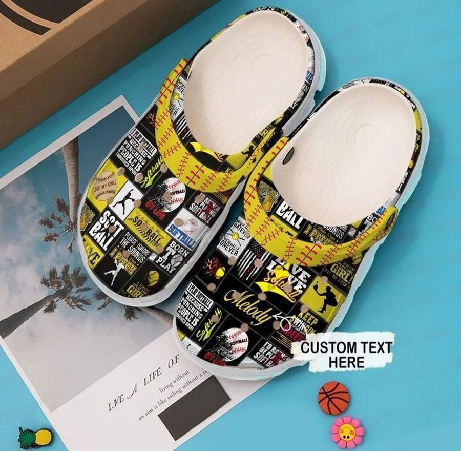 Softball Personalized Girl Sku 2340 Crocs Crocband Clog Comfortable For Mens Womens Classic Clog Water Shoes