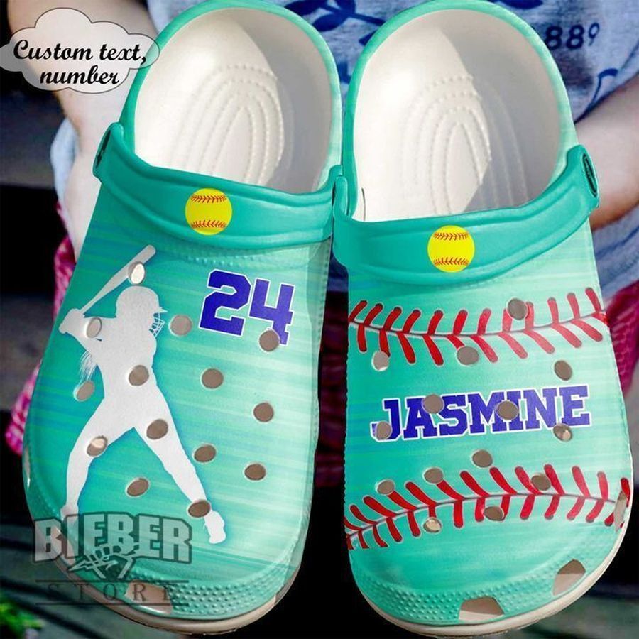 Softball Personalized Girl Sku 2341 Crocs Clog Shoes