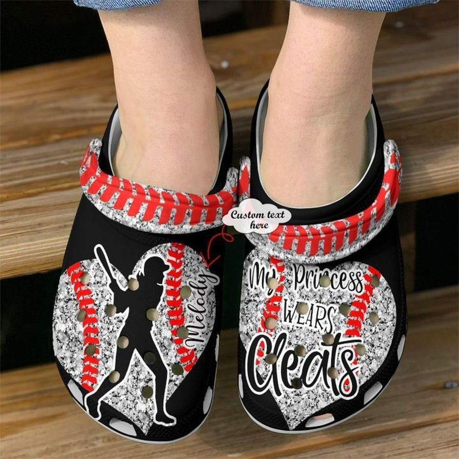 Softball Personalized My Princess Wears Cleats V2 Sku 2327 Crocs Clog Shoes
