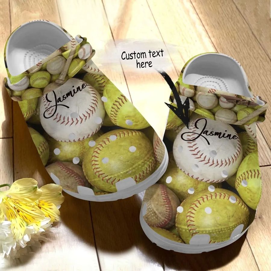 Softball Personalized Personalize Clog Custom Crocs Fashionstyle Comfortable For Women Men Kid Print 3D Try Harder
