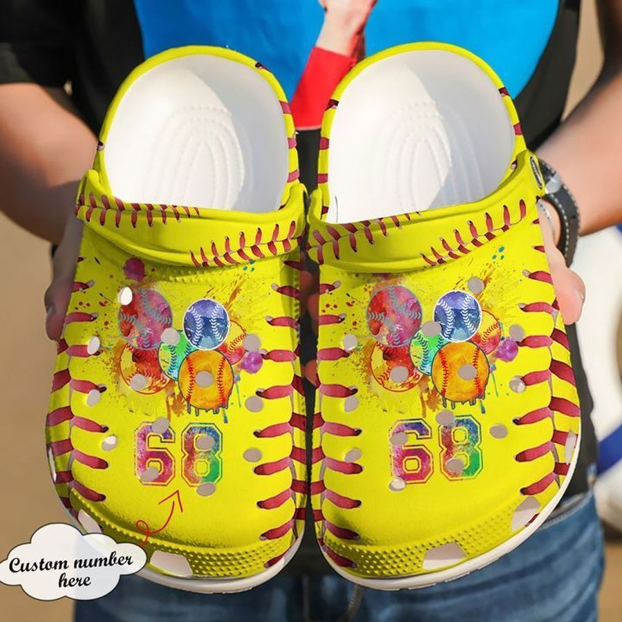 Softball Personalized Slime Sku 2416 Crocs Crocband Clog Comfortable For Mens Womens Classic Clog Water Shoes