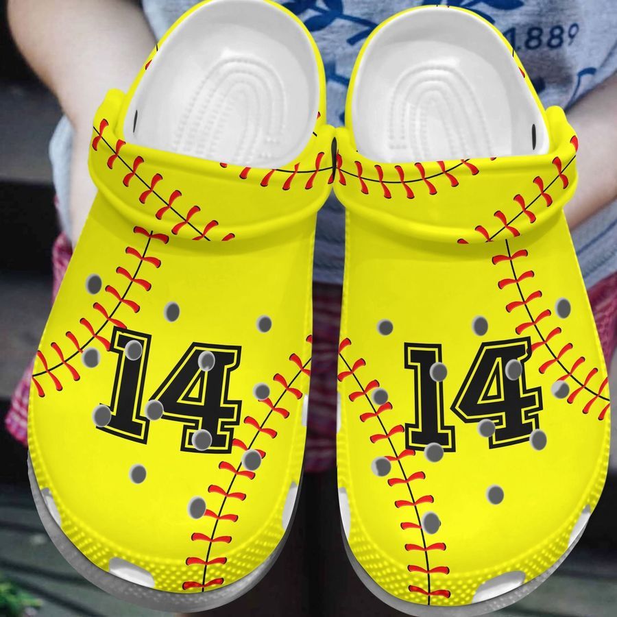 Softball Stitches Gift For Fan Classic Water Rubber Crocs Crocband Clogs, Comfy Footwear