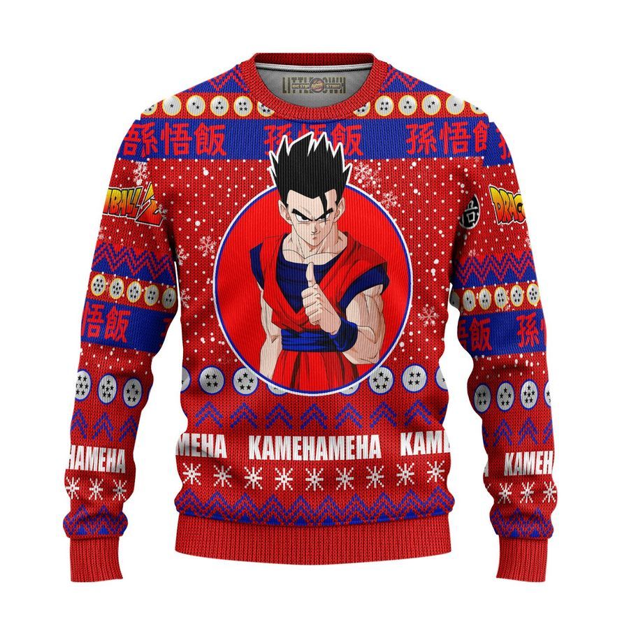 Son Gohan Ugly Christmas Sweater and 3D Hoodie Dragon Ball Z Xmas Gift