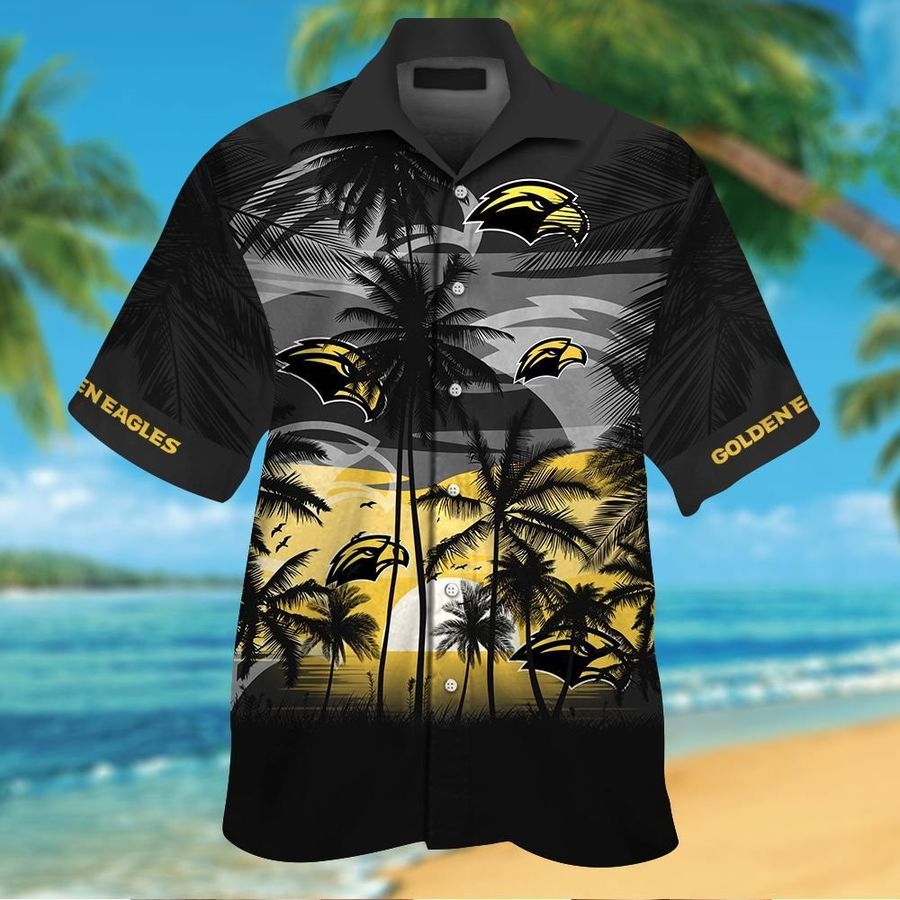 Southern Miss Golden Eagles Short Sleeve Button Up Tropical Aloha Hawaiian Shirts For Men Women Shirt