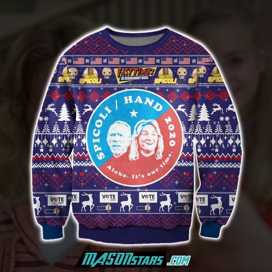 Spicoli 2020 Aloha Its Our Time 3D Print Ugly Sweater Hoodie All Over Printed Cint10007, All Over Print, 3D Tshirt, Hoodie, Sweatshirt, Long Sleeve