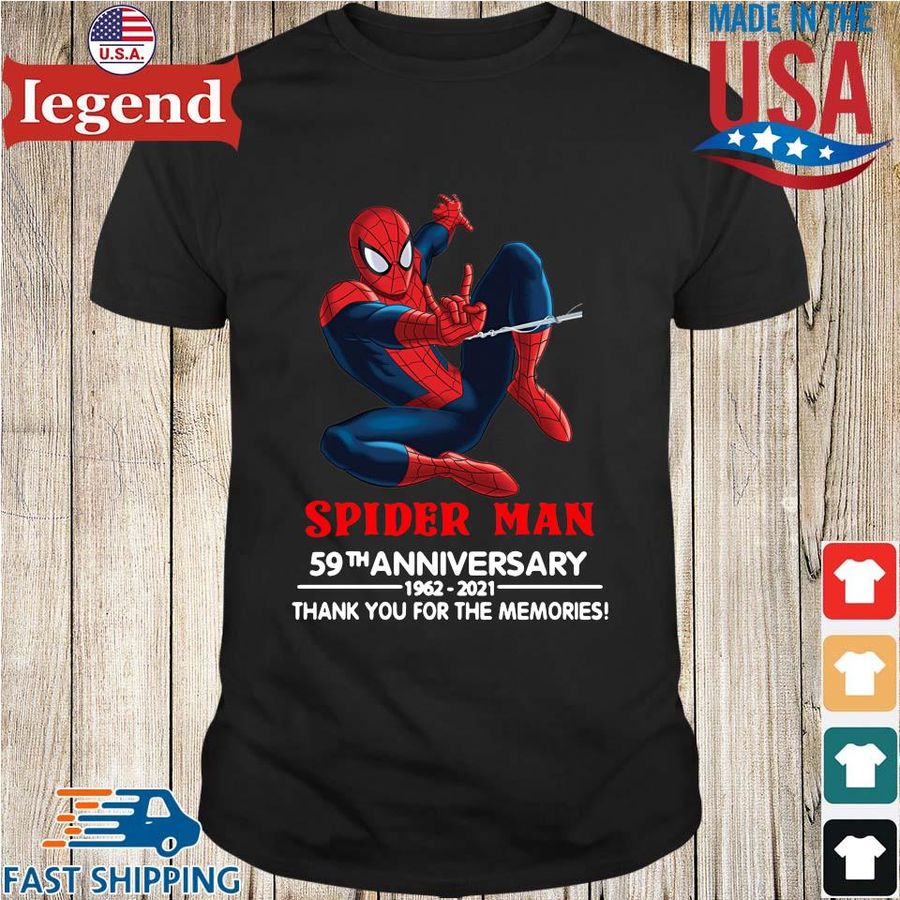 Spider Man 59th Anniversary 1962 2021 Thank You For The Memories Shirt