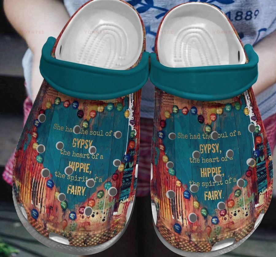 Spirit Of A Fairy Hippie  Gift For Lover Rubber Crocs Crocband Clogs, Comfy Footwear