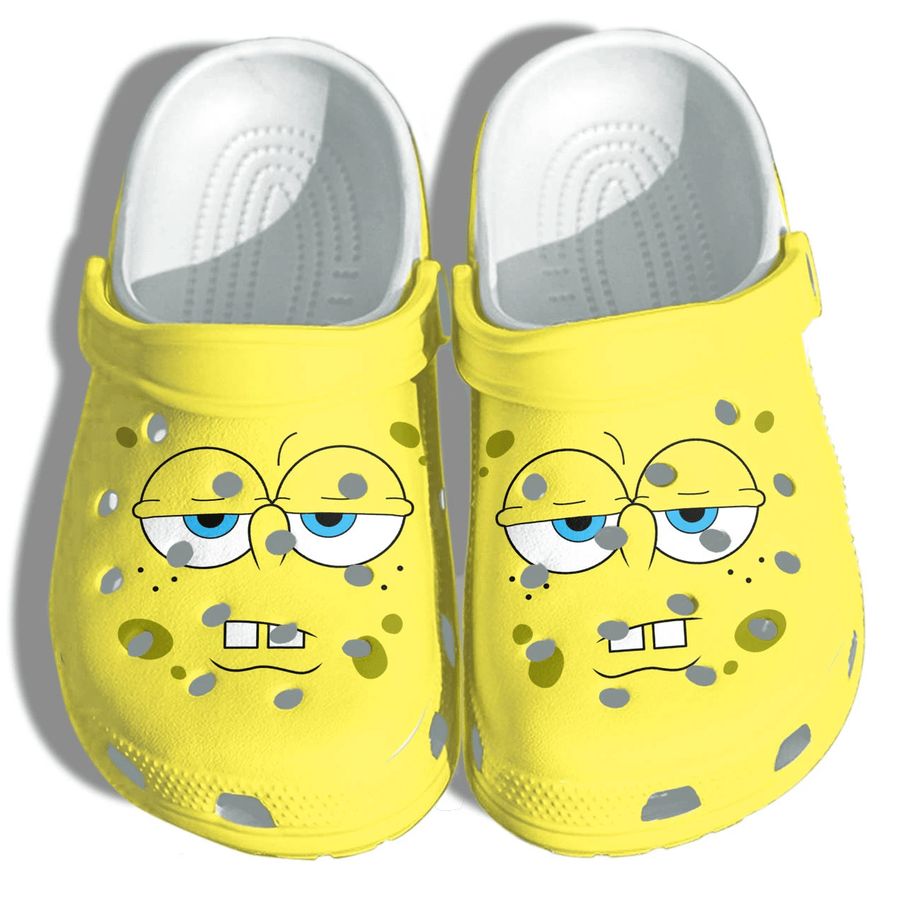 Sponge Boring Crocs Shoes - Sponge Croc Boring Face Funny Shoes Gifts