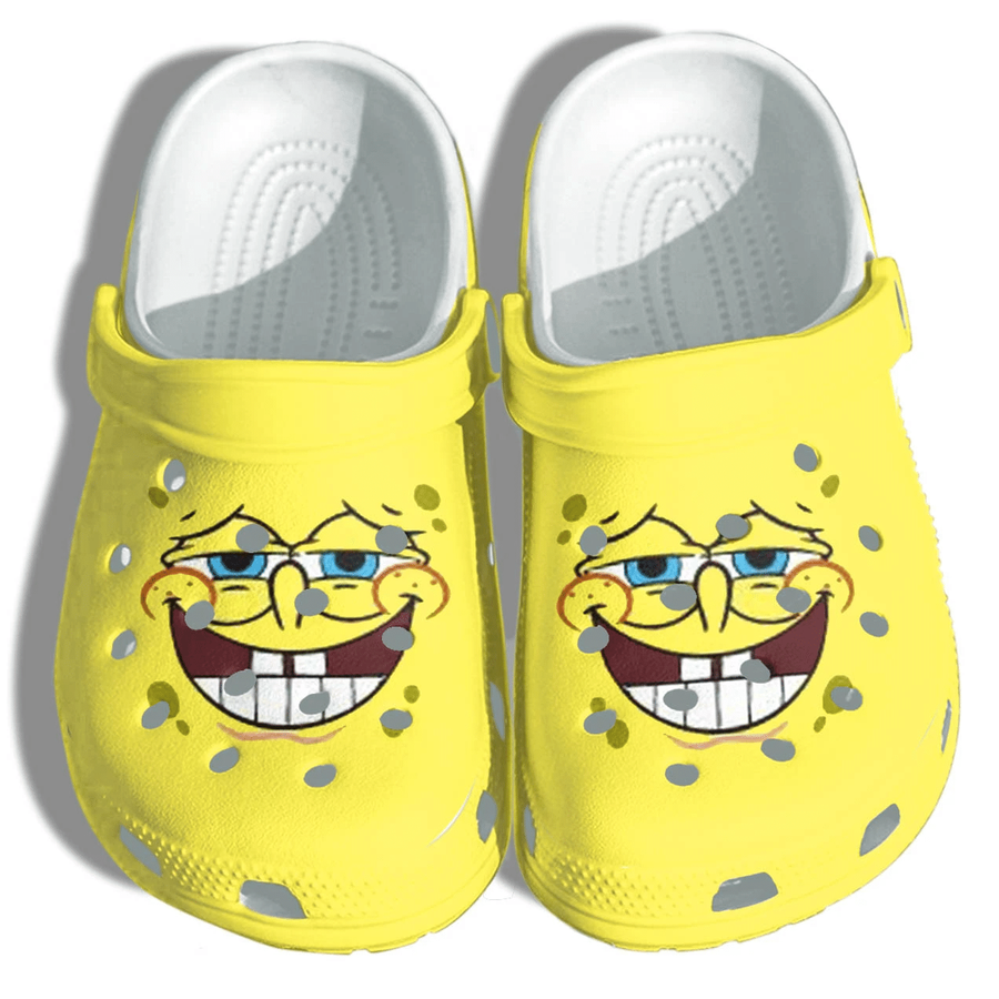 Sponge Funny Crocs Shoes - Beach Crocs Sponge Troll Face Gifts For Men Women.png