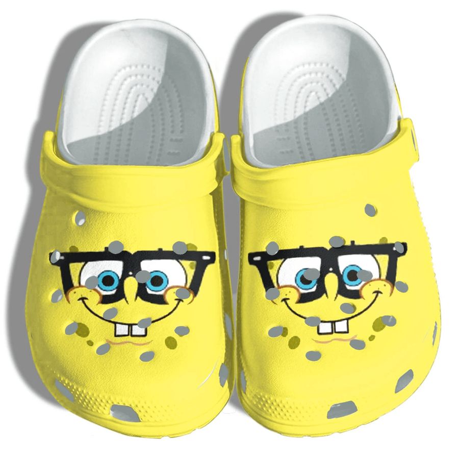 Sponge Glasses Crocs Shoes - Beach Crocs Sponge Face Book Worm Shoes Gifts For Men Women