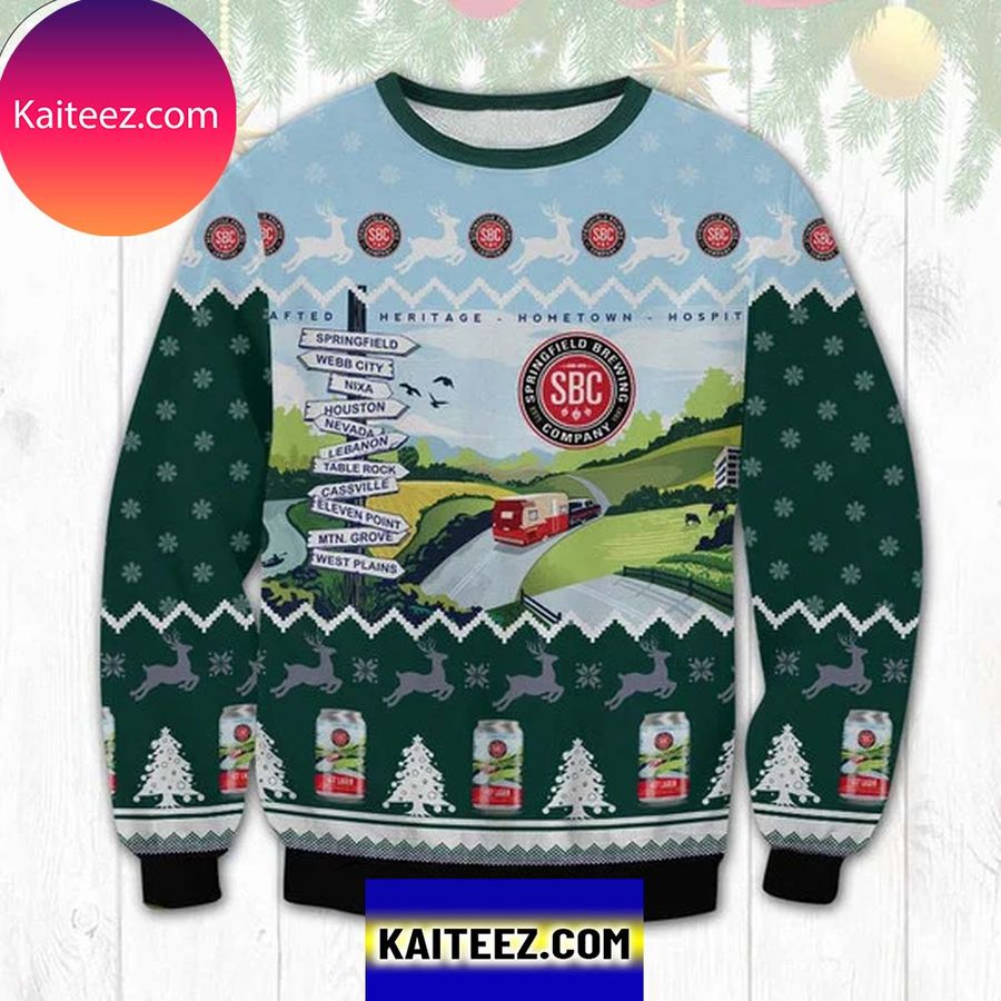 Springfield Brewing Company 3D Christmas Ugly Sweater