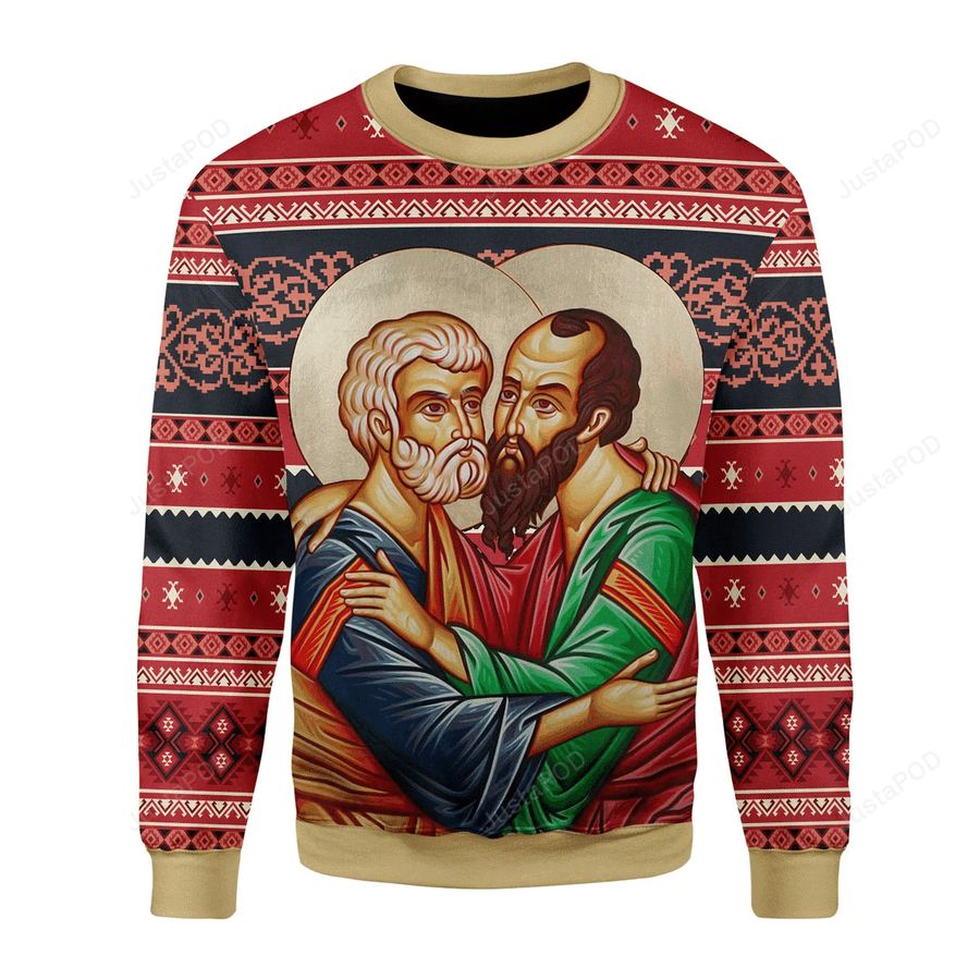 St Apostles Peter And Paul Ugly Christmas Sweater All Over
