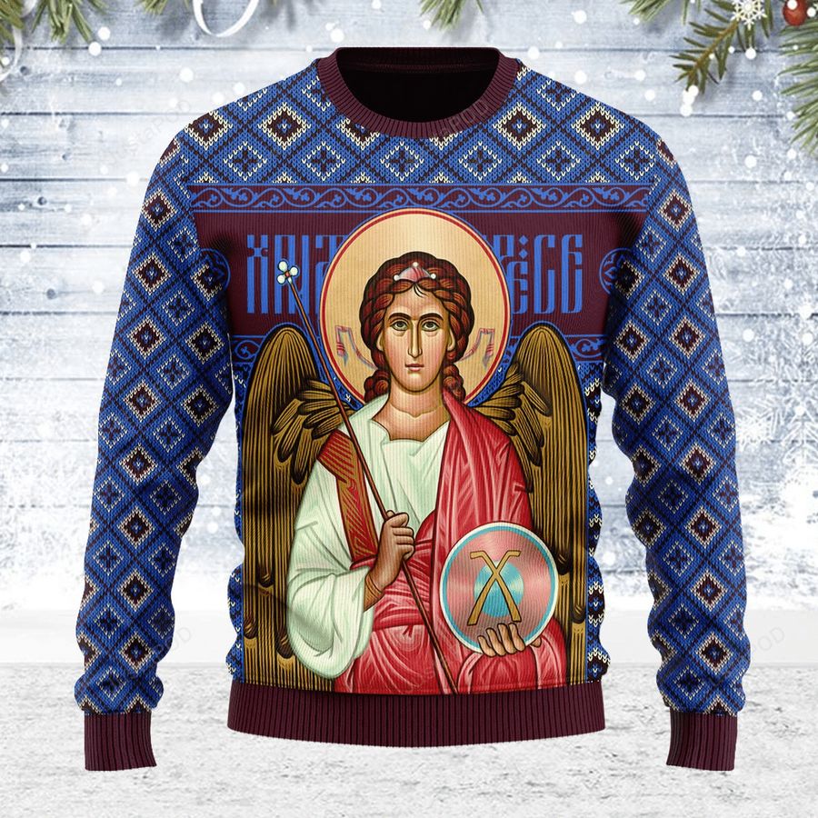 St Archangel Michael Ugly Christmas Sweater All Over Print Sweatshirt