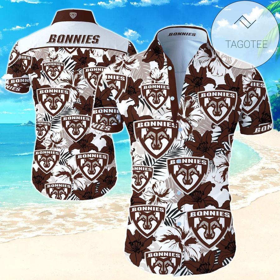St Bonaventure Bonnies Authentic Hawaiian Shirt 2022 Summer Button Up Shirt For Men Beach Wear Short Sleeve Authentic Hawaiian Shirt 2022
