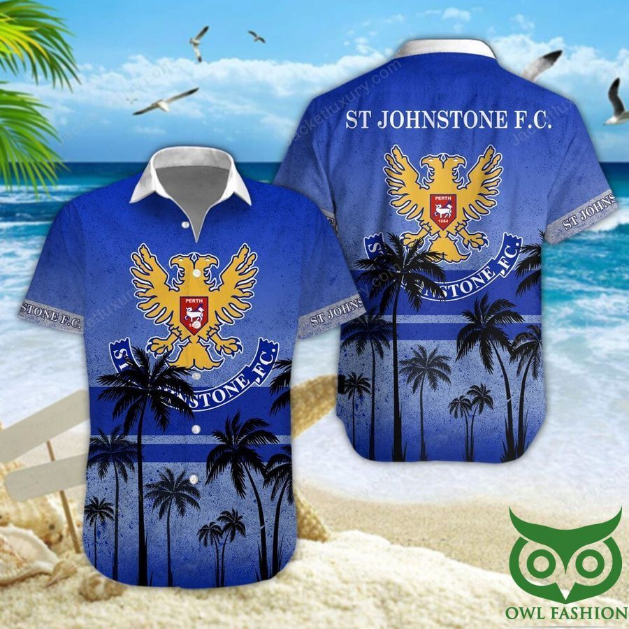 St Johnstone F.C. Coconut Blue Black Hawaiian Shirt