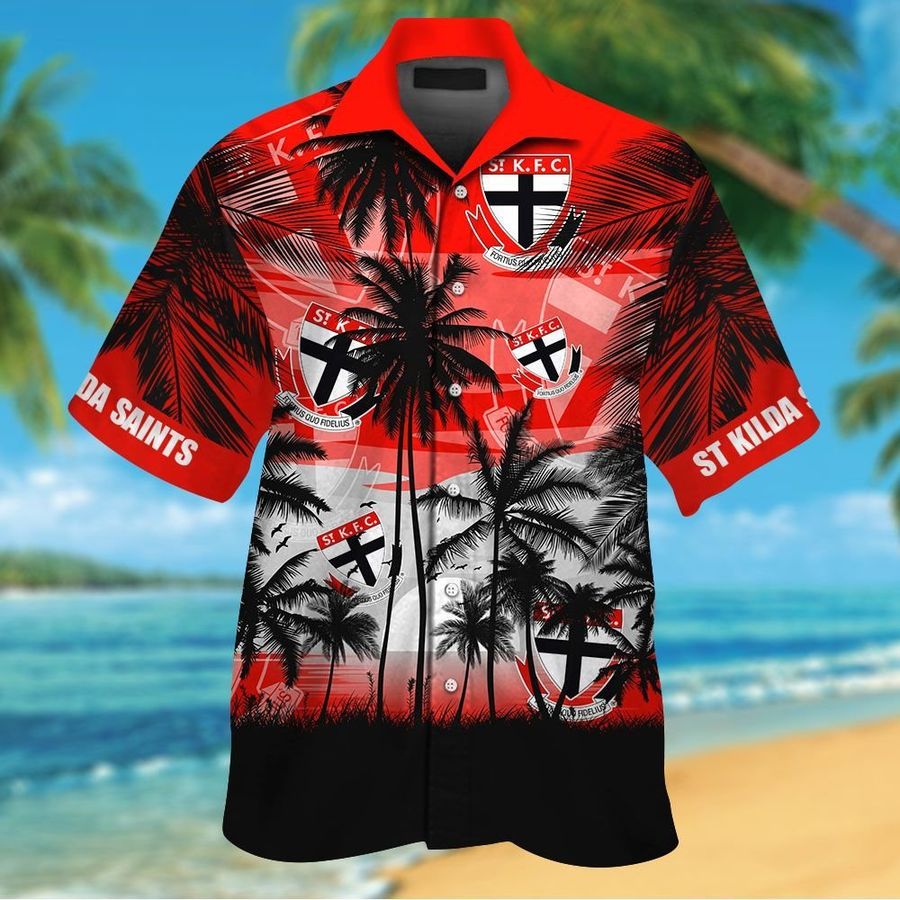 St Kilda Saints Short Sleeve Button Up Tropical Aloha Hawaiian Shirts For Men Women Afl