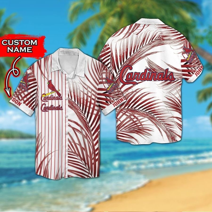St Louis Cardinals Custom Personalized Short Sleeve Button Up Tropical Aloha Hawaiian Shirts For Men Women